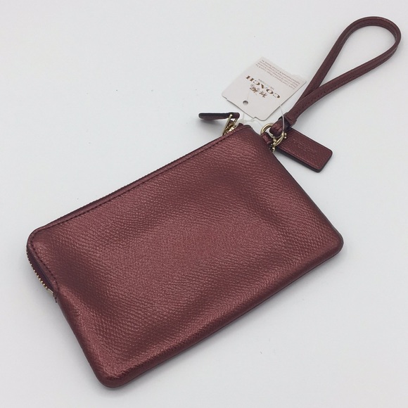 NWT COACH Metallic Cherry Pebbled Leather Wrislet - Picture 4 of 10